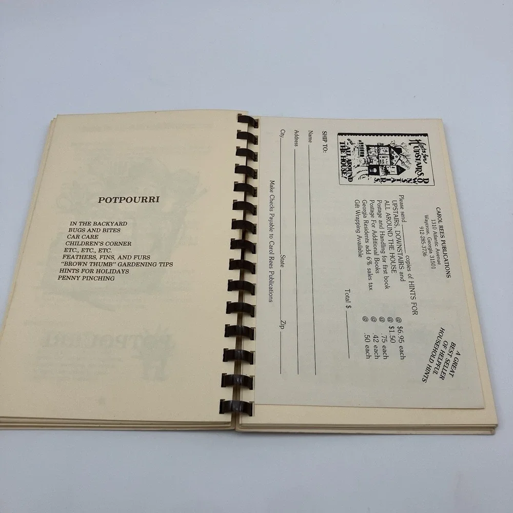 Vtg Hints for Upstairs Downstairs and All Around The House Carol Rees Homemaking